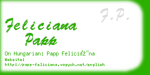 feliciana papp business card